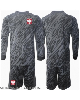 Polonia Portiere Maglia Gara Trasferta Repliche Europei 2024 Bambino Maniche Lunghe